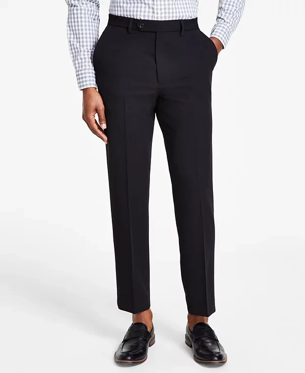 Nautica Mens Modern-Fit Stretch Dress Pants Black 36W x 32L