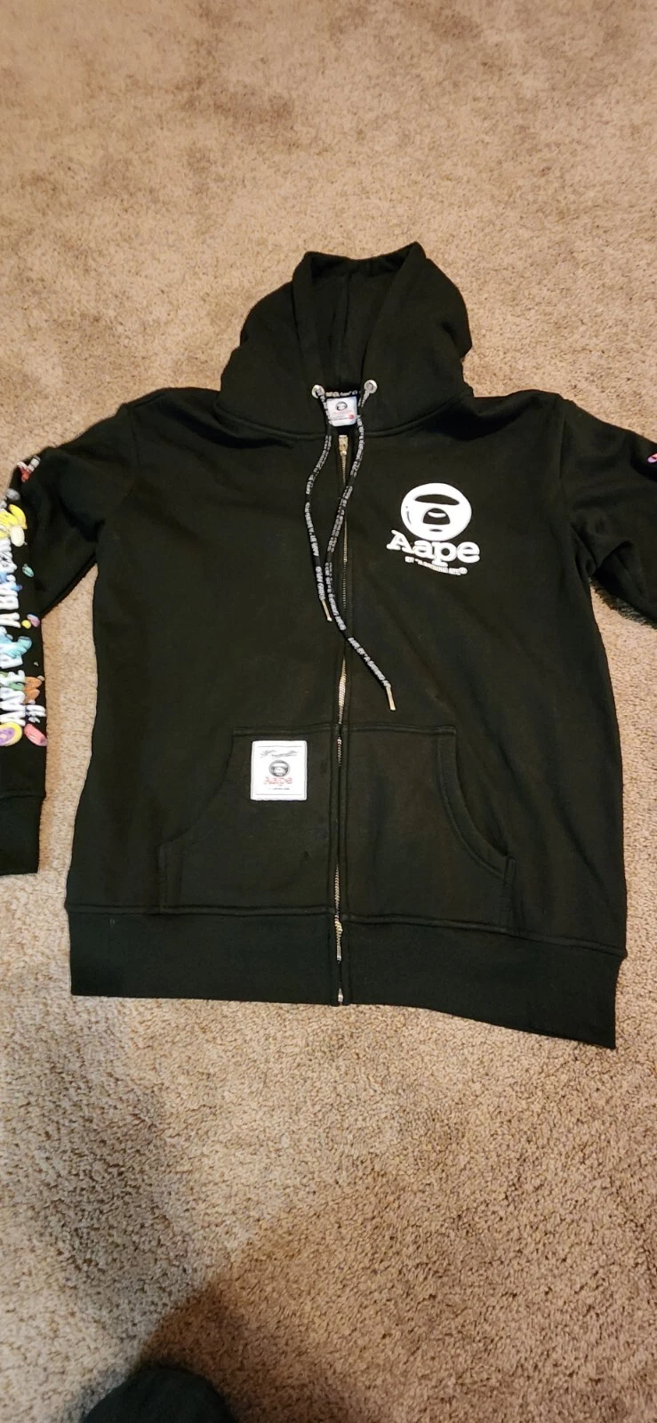 A BATHING APE (BAPE) Felpa con cappuccio uomo Aape x Steven Harrington taglia Large nera una scimmia da bagno