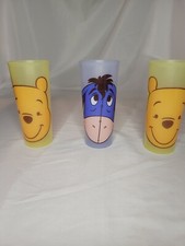 Vintage Disney 'Winnie the Pooh  Igor' Plastic Tupperware 16 oz Tumblers