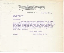 1916 Letter, Foster Ross & Company, The Big Store, Auburn, NY, Bacorn Co, Elmira