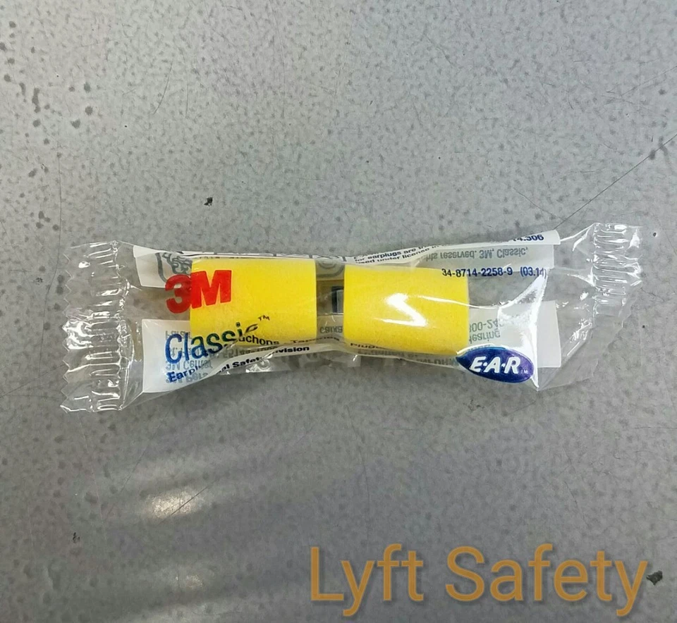 Tampões de ouvido 3M E-A-R Classic redução de ruído 29dB espuma amarela 1/caixa = 10/caixas - Imagem 3 de 4