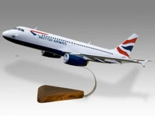 Airbus A320 British Airways Desk Wood Airplane New Model Small Scale 1/130