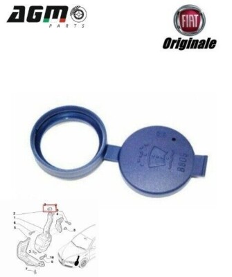 Tappo Serbatoio Lavavetri Per Fiat 500, Doblo, Nemo, Bipper, Linea – Ricambio In Plastica Blu