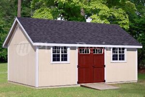 Backyard Storage Shed Plans 14' x 24' Gable Roof #D1424G 