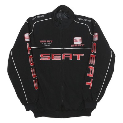 SEAT Herren schwarz Racing Team Jacke L Polyestermischung Reißverschluss Performance Motorsport
