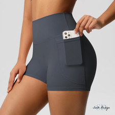 Women Sports Shorts With Pockets High Waist Premium Yoga Short Gym Leggings