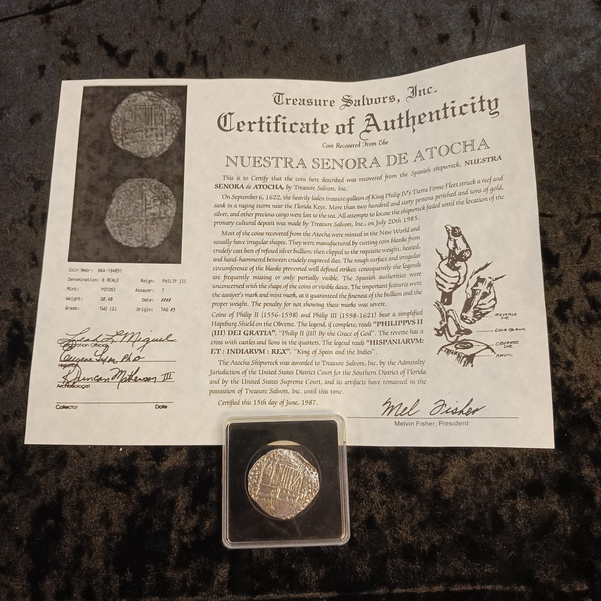 Atocha 8 Reale - Mel Fisher Shipwreck Coin with COA- Grade 2 | eBay