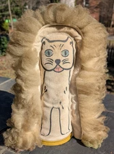 Vintage Original Circus Carnival Punk Knock Down Game Ball Toss Folk Art CAT