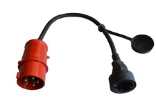 CEE Adapter Starkstrom 16A 60cm Stecker auf 230V Kupplung
