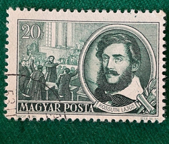 1952 Hungarian Lajos Kossuth 20 filler green postage stamp