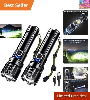 Rechargeable LED Flashlight 99000 High Lumens, Super Bright Flashlights with ...