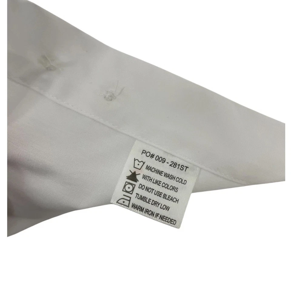 Camisa de vestir Marquis para hombre talla 15,5 32-33 blanca manga larga resistente a las arrugas nueva con etiquetas Foto 4 de 4