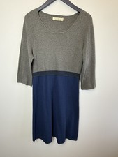 Seasalt Cornwall Menadarva Dress Size UK 14 Wool Blend Blue Grey Midi
