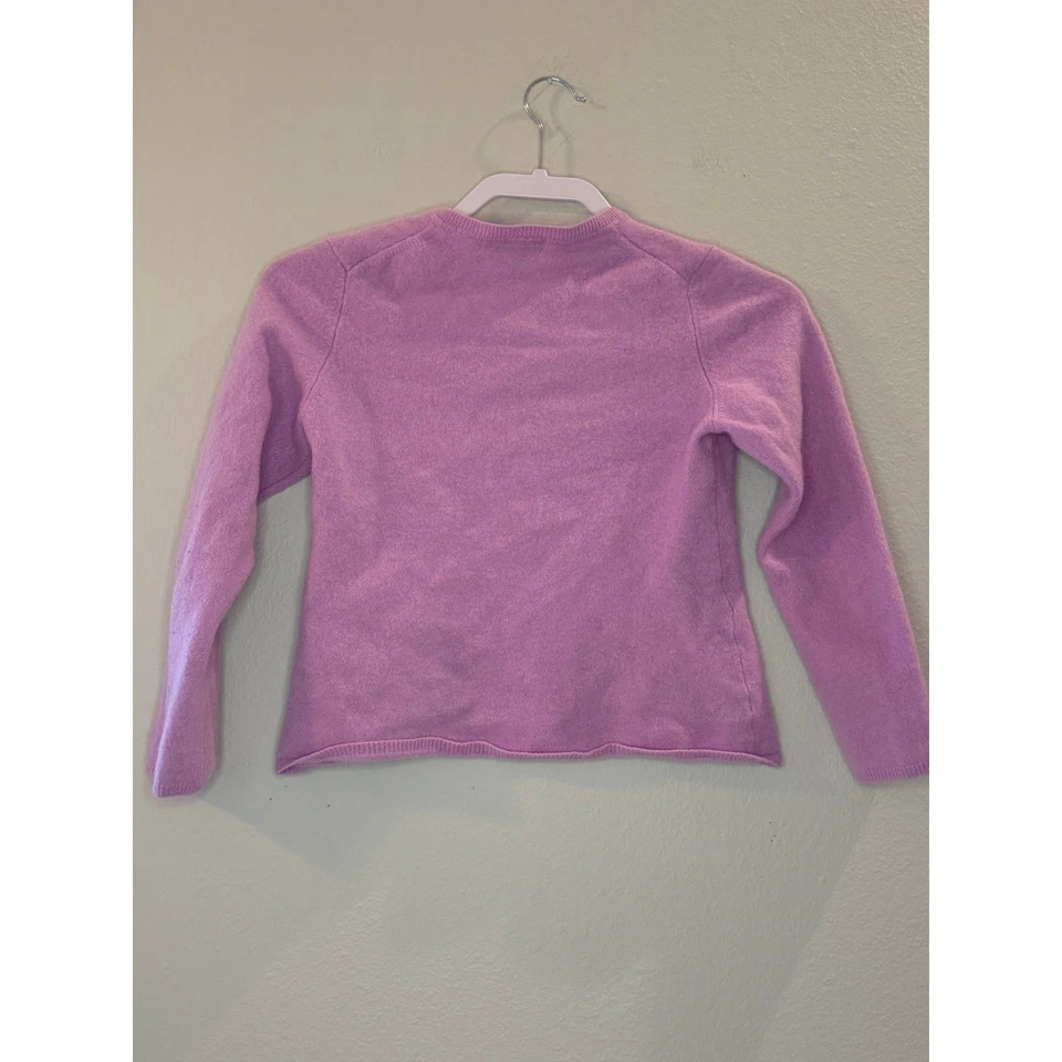 Cashmere by Charter Club 100% Cashmere Pink V-Neck Sweater Sz L — 第 3/4 张图片
