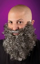 Beard Curly Synthetic Hair Beard/Mustache Costume Disguise Grey