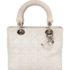 Christian Dior Woven Leather Lady Dior Handba...
