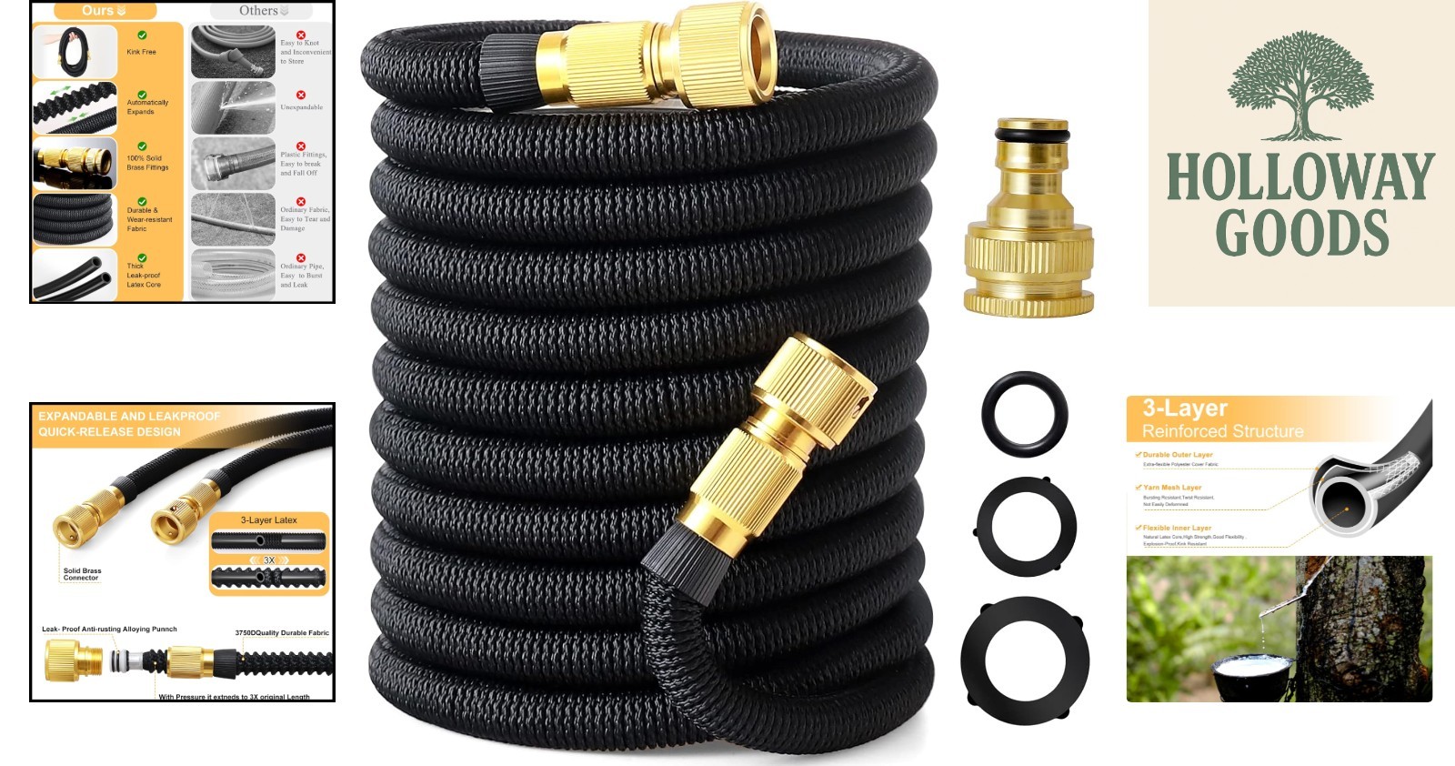 Flexible 50FT Expandable Hose - Ideal for Easy Gardening & Vehicle Cleaning