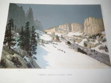 Antique Chromolithograph "Summits Wahsatch Range Utah" 