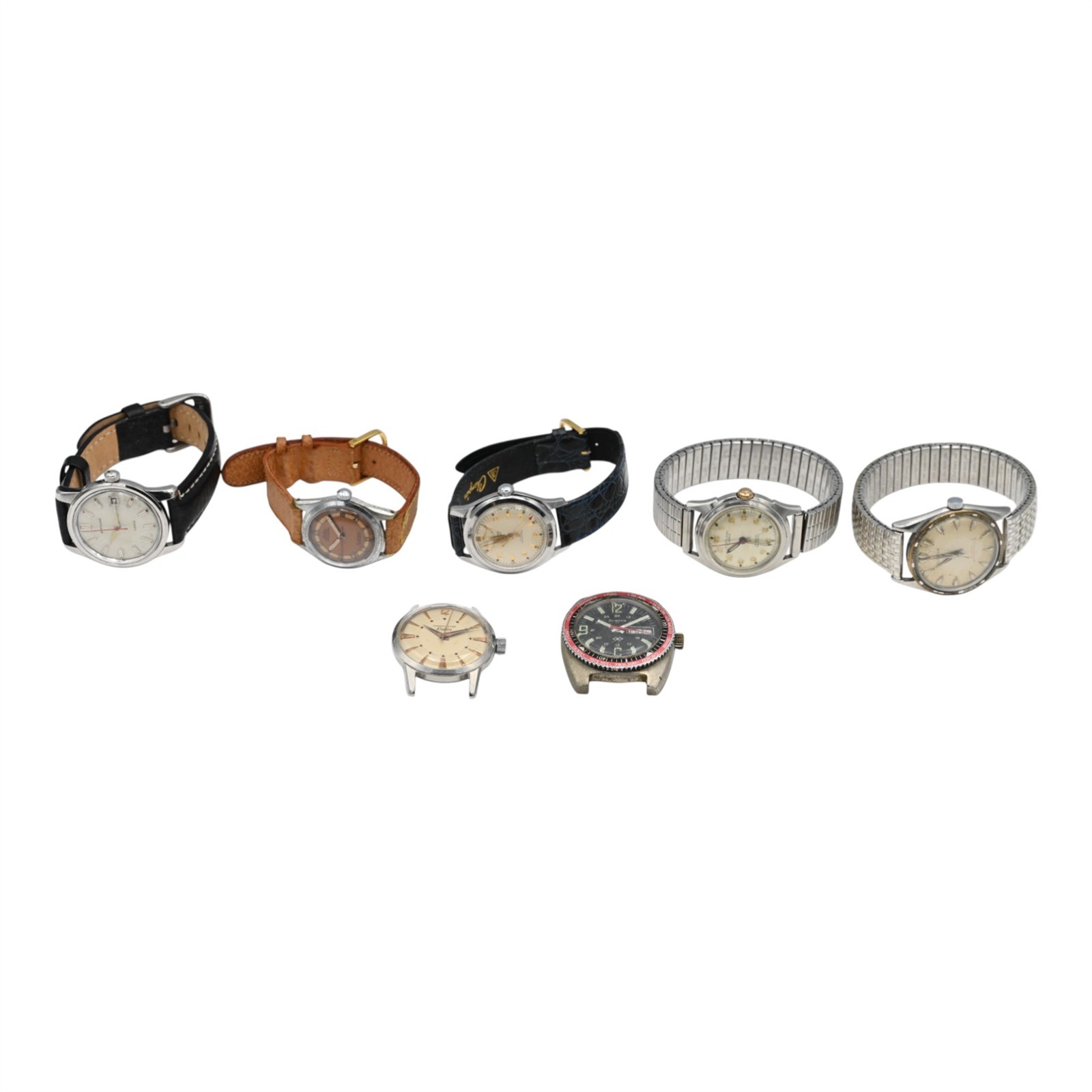 ESKA VINTAGE AUTOMATIC CLINTON MENS STEEL STAINLESS 7 WRISTWATCH LOT CORTLAND - vintagewatches.pk