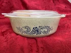 VTG Pyrex HOMESTEAD Casserole Dish W/Lid 043 1.5 Quart Oval Dish Perfect