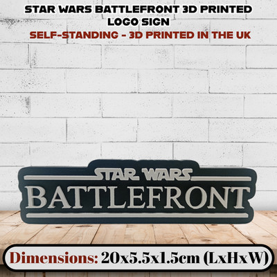 3D Printed STAR WARS BATTLEFRONT Logo Sign, Self-Standing Desk Decor Man Cave