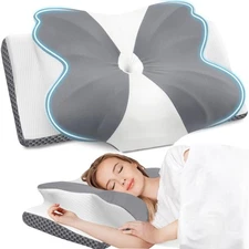 Cervical Neck Pillow for Sleeping, Ergonomic Memory Foam Pillow for Pain Reli...