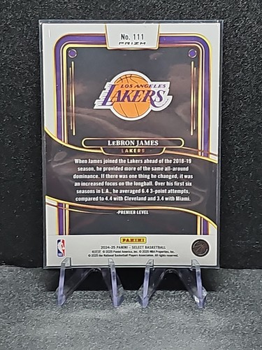 2024-25 Panini Select Lebron James Premier Blue Cracked Ice Prizm #111 - Picture 2 of 2