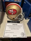 Joe Montana Autographed Riddell Helmet Authenticated.     HOF 2000