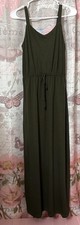 LILDY Spaghetti Strap Maxi Dress Drawstring Waist Flowy Boho Beach Vacation