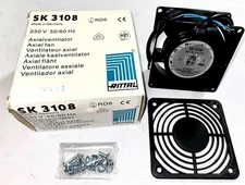 (1) Rittal SK3108 230vac 50/60Hz Fan 80mm x 80mm x 40mm With Fan Guard/Hardware