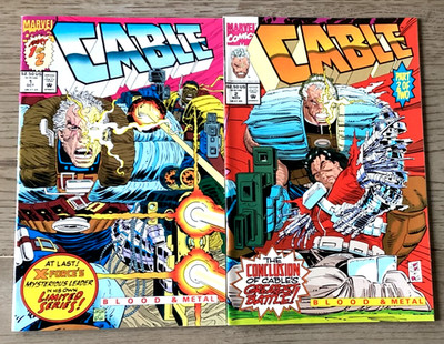 Vintage 1992 Cable #1-2 Blood + Metal Limited Series, never read,  see pics