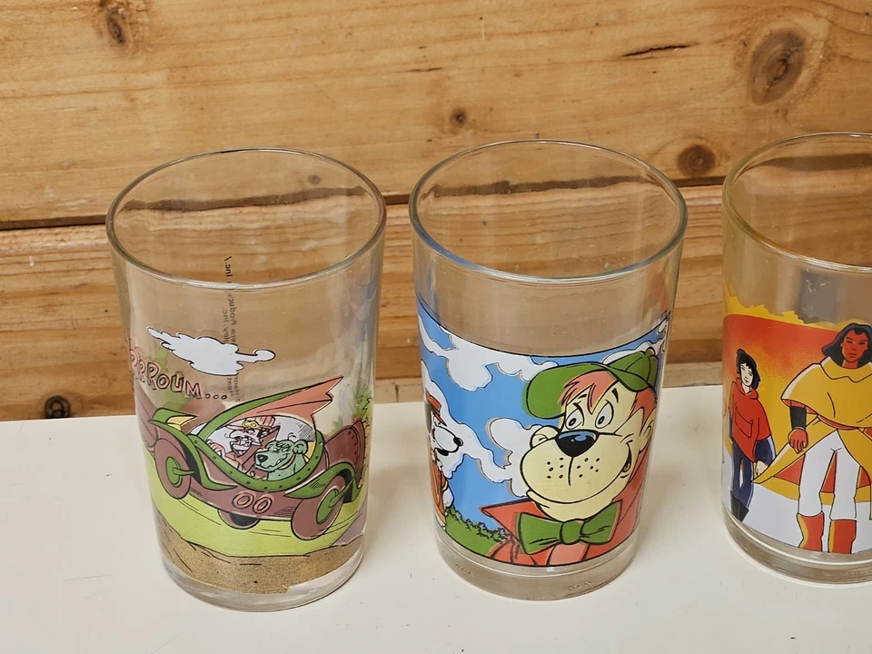 Lot 6 verres à moutarde AMORA Candy Rox Et Rouky Fous Du Volant 1970-1980  - Photo 2/4