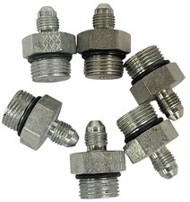 (6 PACK) 6400-04-08 FITTING 3/8" MALE JIC x 1/2" MALE O-RING HYDRAULIC ADAPTER