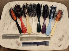 Vintage Hair Brush Lot of 8 & 3 Comb Scalpmaster Starlite All American
