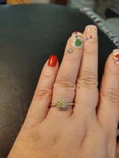 Sparkling 0.25 Ctw Yellow Diamond Engagement Ring with Natural Diamonds - Yaffie