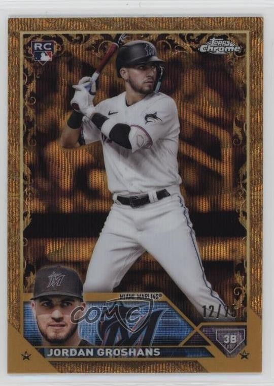 2023 Topps Gilded Collection Gold Wave Etch 12/75 Jordan Groshans Rookie RC 0n64