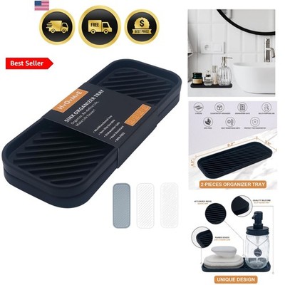 Silicone Organizer Tray, Soap and Sponge Holder for Kitchen Sink, Bathroom - ...
