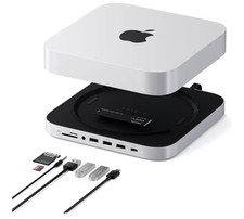 Mac mini Hub  Stand with SSD Enclosure for NVME/SATA M.2, Mac mini Dock with US