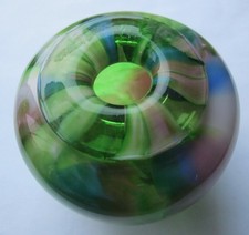 Guernsey Island Studio Marmorierte Glas Vase mundgeblasen, Herstellermarke