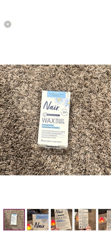 Nair Wax Ready Strips Sensitive Skin Formula Face & Bikini Chamomile Extract