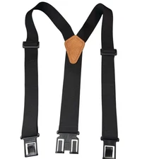 Dickies Perry Suspenders Leather Patch Adjustable Made in USA Clips Y Back Work