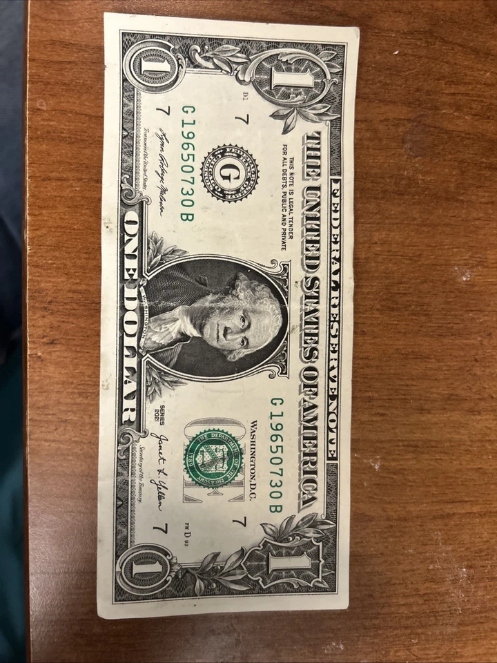 Historical date one dollar bill. August 30, 1965. S# 19650730. - Image 2 of 3