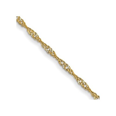 14K 18 Zoll gekrempelt 1 mm Singapur mit Federring Verschluss Kette Halskette Damen