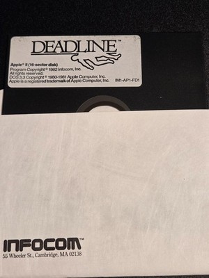 Vintage Apple II Deadline Infocom Interactive Fiction 5.25 Disk 1982