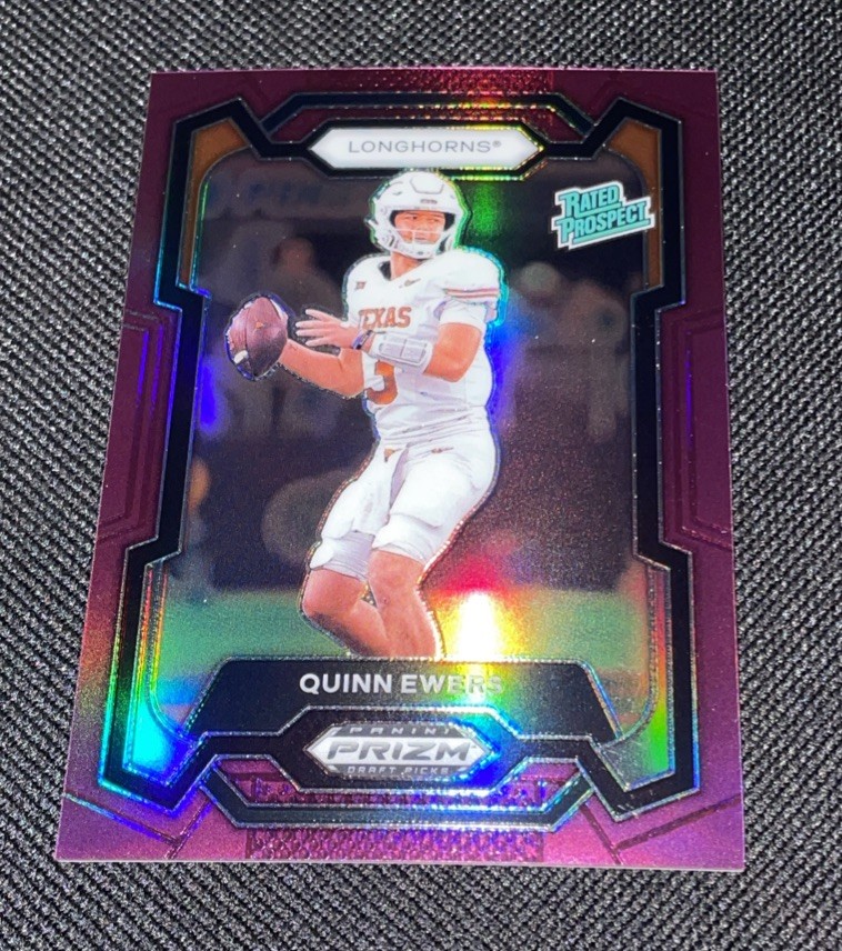 2024 Panini Prizm Draft Picks Rated Prospect Purple Prizm /75 Quinn Ewers #191