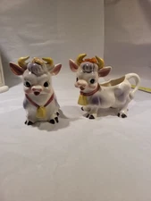 Elsie the Purple Cow Creamer & Sugar Set Ceramic Japan Vintage