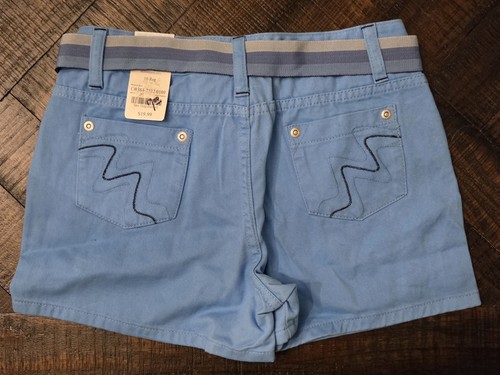 Arizona Jean Co. Vintage Y2K blaue Chino Shorts Größe 10 Junior normale Passform mit Gürtel - Bild 4 von 4