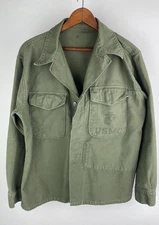P56 US Military Field Shirt Jacket Marine Corps Sateen USMC Stencil  Chest 44 "