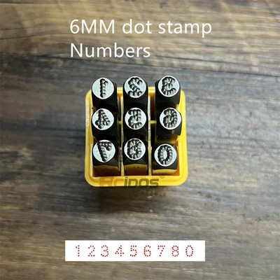 9Pcs/Box German Style Numbers Dotted/Lattice Car Chassis Number Dot Stamp 0 8