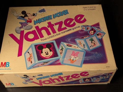 Vintage 1988 Disney Mickey Mouse Yahtzee Milton Bradley Game - Video Show Parts